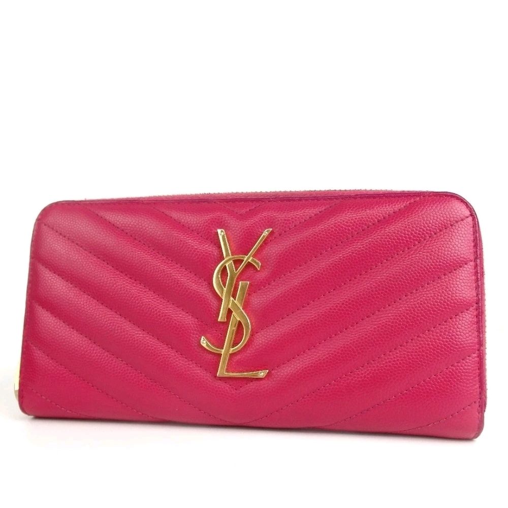Yves Saint Laurent Pink Quilted Leather Wallet